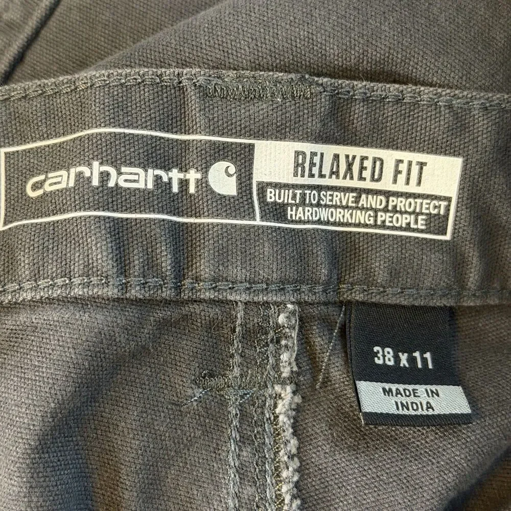 Carhartt Rugged Flex Shorts Mens 38 Gray Relaxed Fit Utility Work Canvas 11”